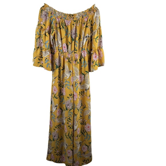 FLYING TOMATO SIZE XS OFF SHOULDER JUMPSUIT ON GOLDENROD FLARE SLEEVES - Picture 7 of 11